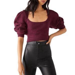 Free People Saffron sweater crop top!